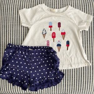 Tucker and Tate popsicle shirt and stars shorts 6m